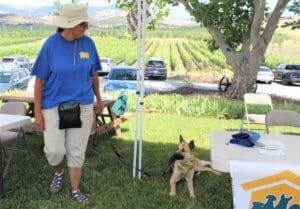 Rescue Ranch This Year, Volunteer_Judy with Mister the shepherd at Naumes
