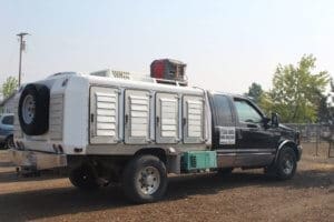makeshift generator on Rescue Ranch animal transport vehicle during McKinney Fire