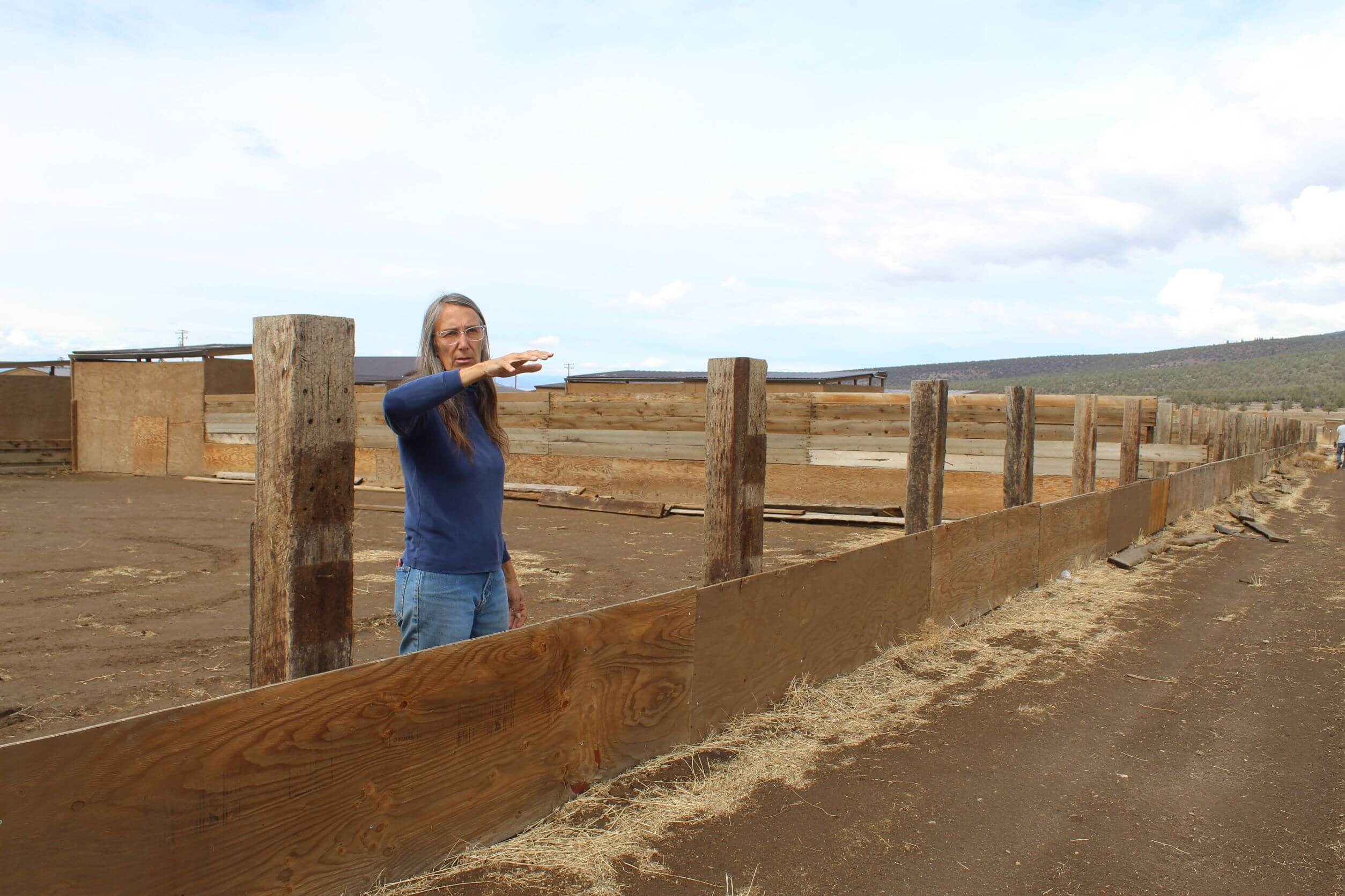 Rescue Ranch Sanctuary in Big Springs, Operations Manager Laura Finley discussing new exercise yard and pool