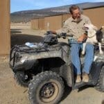 Pocket pittie, John and Ramona on ATV