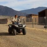 Pocket pittie, John and Ramona on ATV