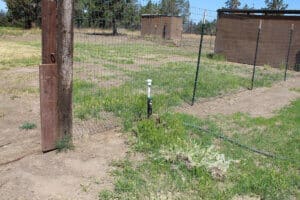 Fencing awaiting reinforcement at base