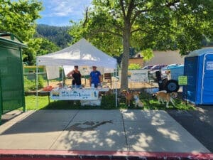 Dog adoptions, Rescue Ranch Booth at Railroad Days