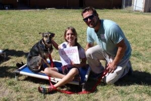 Dog socialization training camp_Annalyn and Dad with Mira