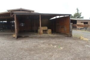 Dog house, straw bales used to build dog shelters