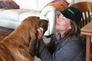 Dog rescuers, Heidi Ward and Woody