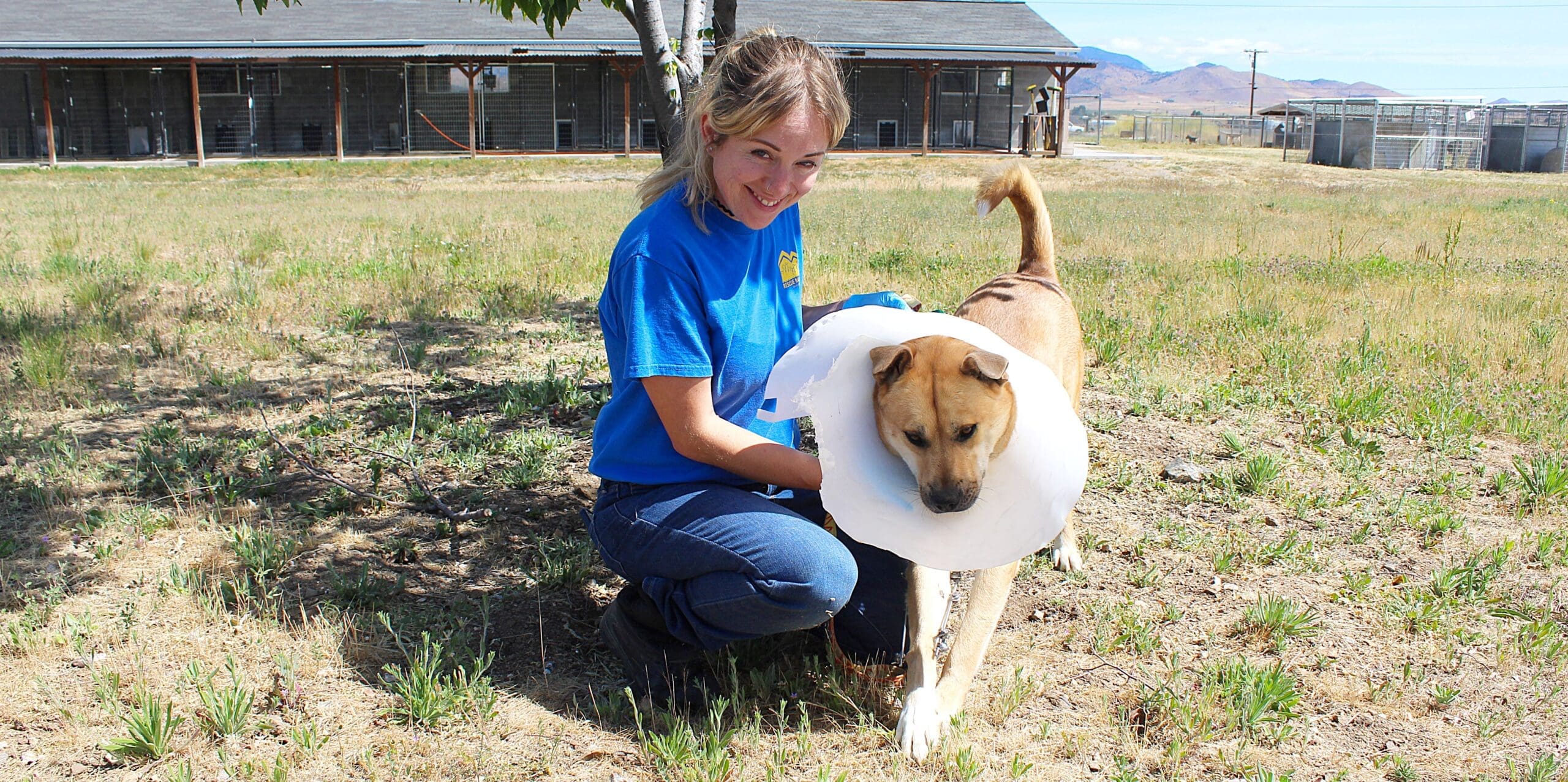 Staff member with recovering Red Red